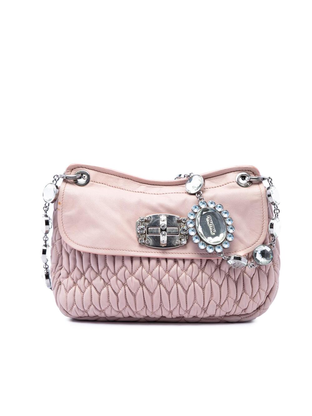 Miu Matelasse Nappa Crystal #369028M69B